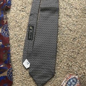 Yves Saint Laurent Black and White Patterned Tie
